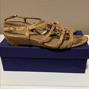 Stuart Weitzman Tan Cork Sandals